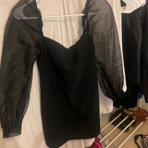 Blue Blush Black Mini Dress